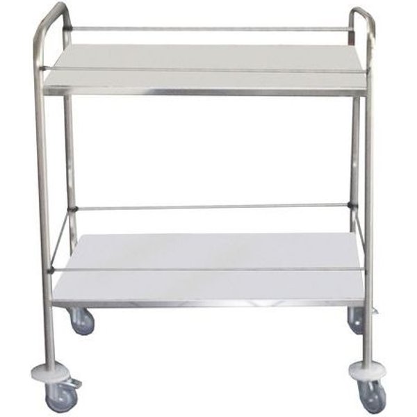 Fimm - Carrello Inox Portata 60 Kg - 2 Ripiani + Ringhierine 750x500 Mm-image