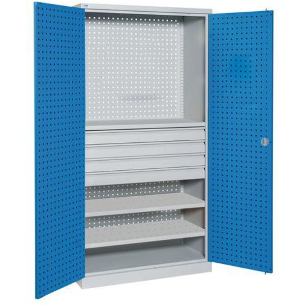 Armadio Da Officina Con Cassetti Prof:60 Acciaio,-image