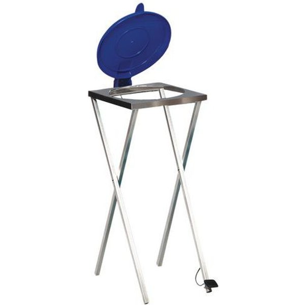 Var - Supporto Fisso Per Sacco Con Pedale E Coperchio Blu In Plastica-image