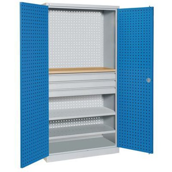 Armadio Da Officina Con Cassetti Prof:60 Acciaio,-image