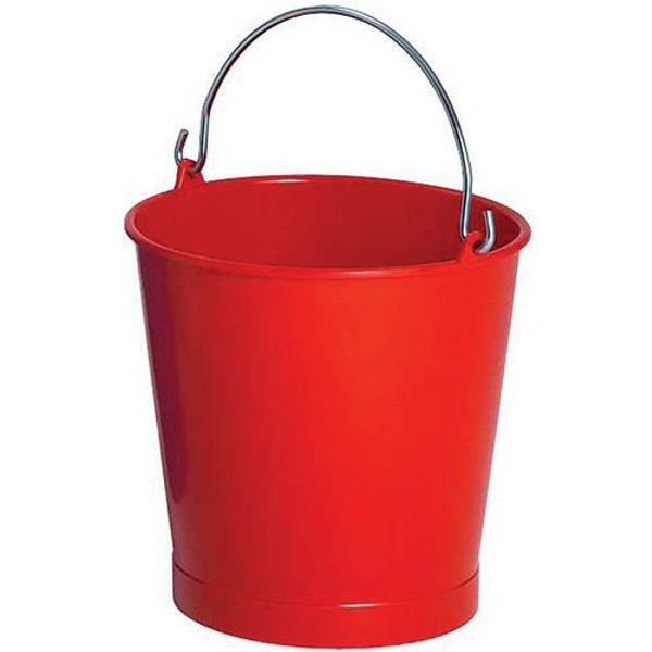 Secchio Tondo 10 L Manico Inox - Rosso,-image