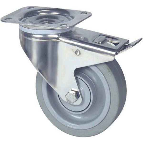 Rotella Girevole Inox Con Freno 250 Kg,-image