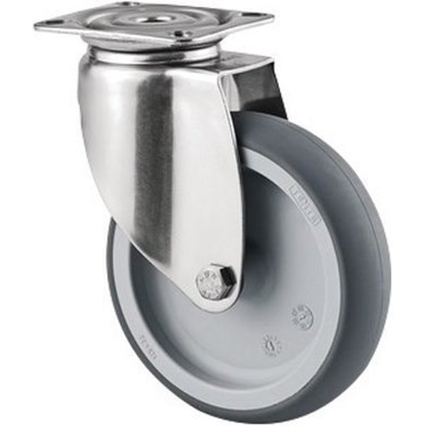 Rotella Girevole Inox 100 Kg Con Piastrina - Diametro 125 Mm,-image