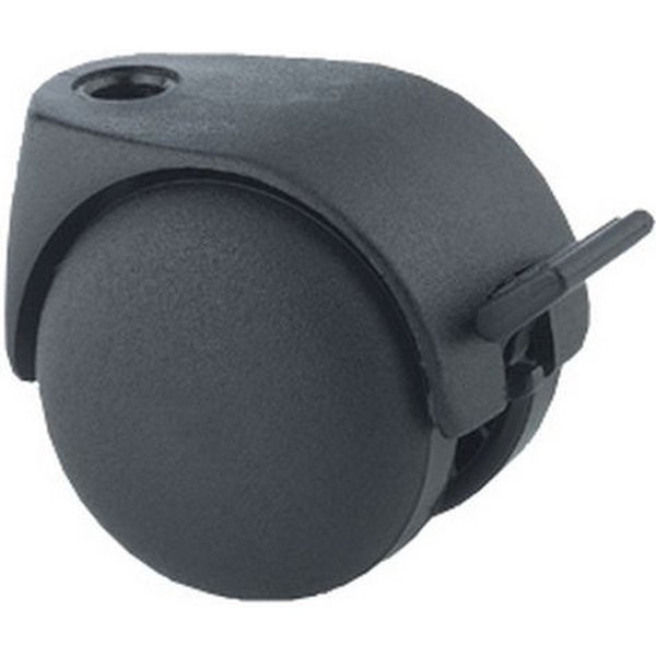 Rotella A Doppio Rullo Con Freno M10 X15 Poliprop Nero,-image