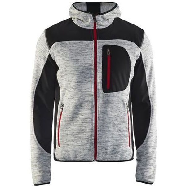 Giacca In Maglia Con Cappuccio Grigio Chiné/Nero L,-image