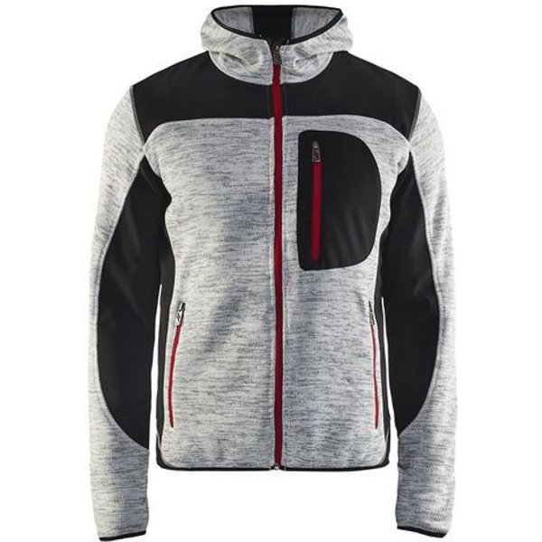 Giacca In Maglia Con Cappuccio Grigio Chiné/Nero Xxxl,-image