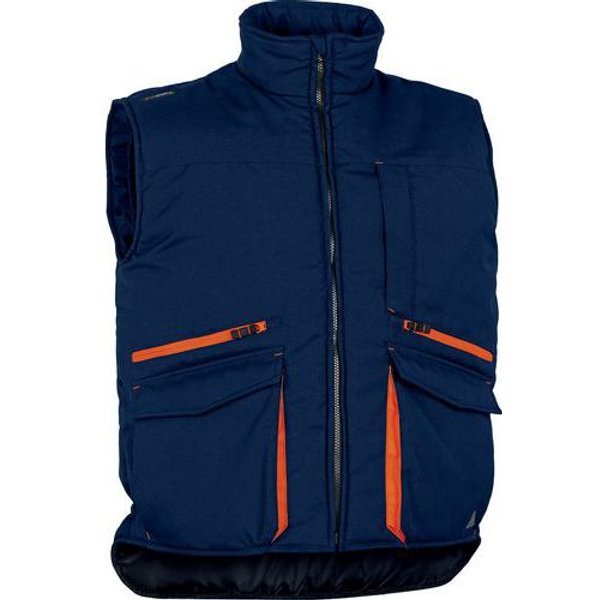 Gilet Multitasche Poliestere Cotone Blu-Arancio Taglia L,-image
