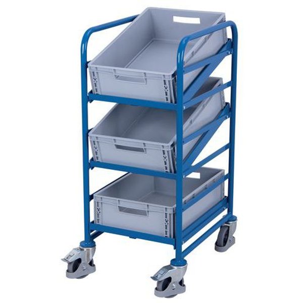 Variofit - Carrello Acciaio L410mm Con 3 Contenitori 200kg Variofit-image