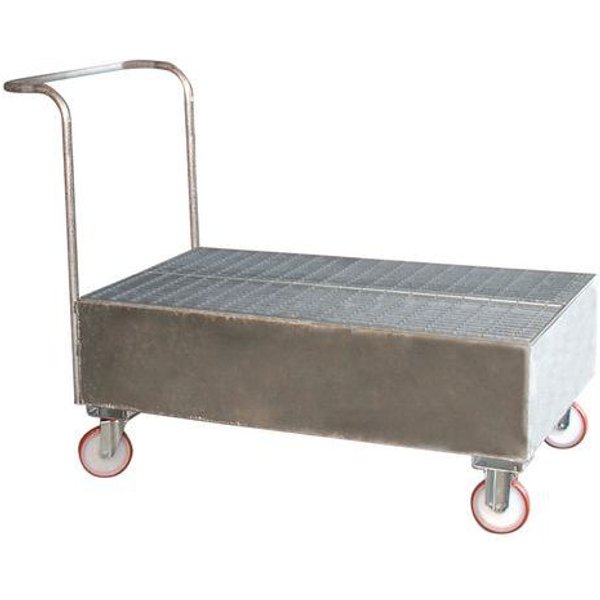 Carrello Con Vasca Di Ritenzione Galvanizzato 2 Fusti,-image