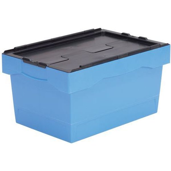 Contenitore Croco 55L Blu Coperchio Nero H 600X400X315,-image