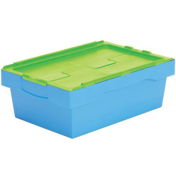 Contenitore Croco 38L Blu Coperchio Verde H 600X400X235,-image