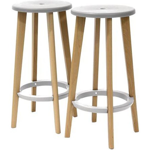 Lotto di 2 Sgabello Alto Woody - Lotto Da 2 - Meet By Paperflow-image