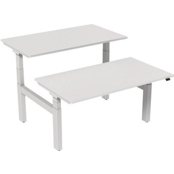 Robberechts - Scrivania Dritta Bench Elettrica 2 Postazioni 140 Cm -bianca-image