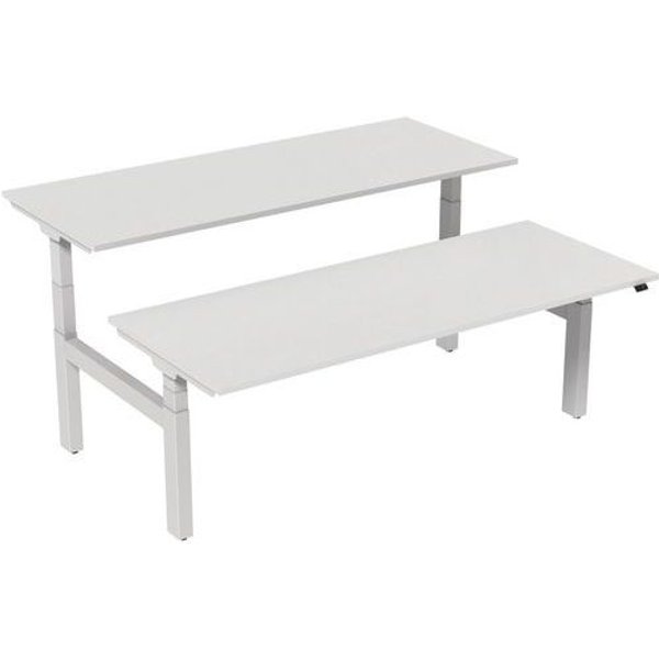Robberechts - Scrivania Dritta Bench Elettrica 2 Postazioni 200 Cm -bianca-image