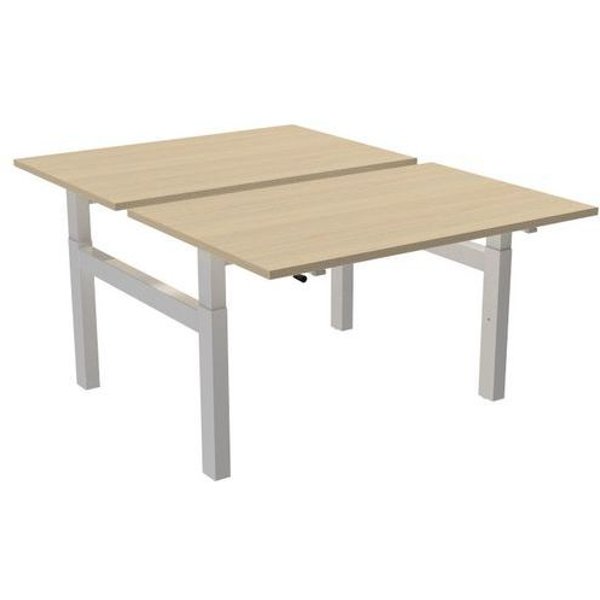 Robberechts - Scrivania Dritta Bench A Manovella 2 Postazioni 120 Cm Acero-image