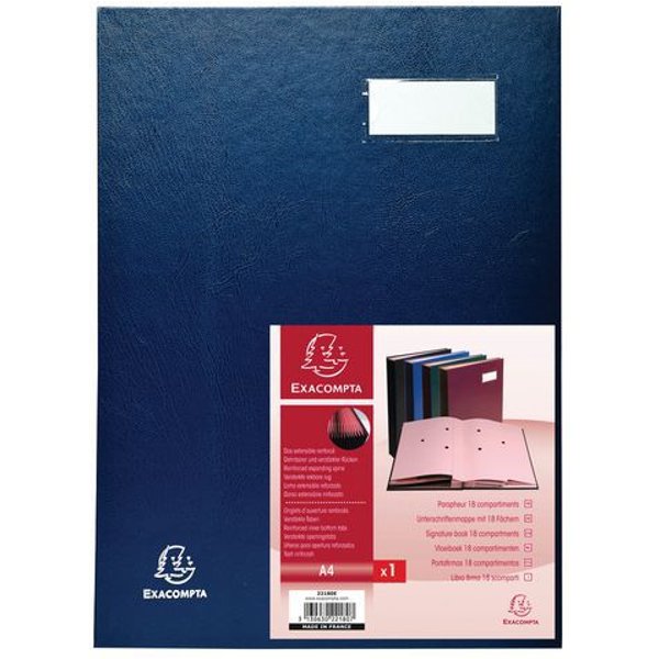 Exacompta - Set Di 5 Libri Firma Direzione 18 Scomparti Assortiti-image