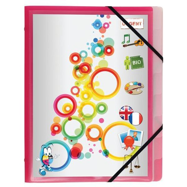Exacompta - Set Di 10 Classificatori In Pp 3 Lembi 8 Scomparti Assortiti-image