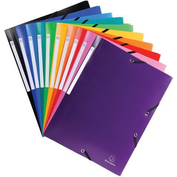 Exacompta - Set Di 50 Cartellette Con 3 Lembi Pp 5/10 Opaco A4 Assortite-image