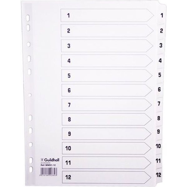 Lotto di 25 Intercalari Con Linguette Plastificate - 12 Linguette 12 A4-image