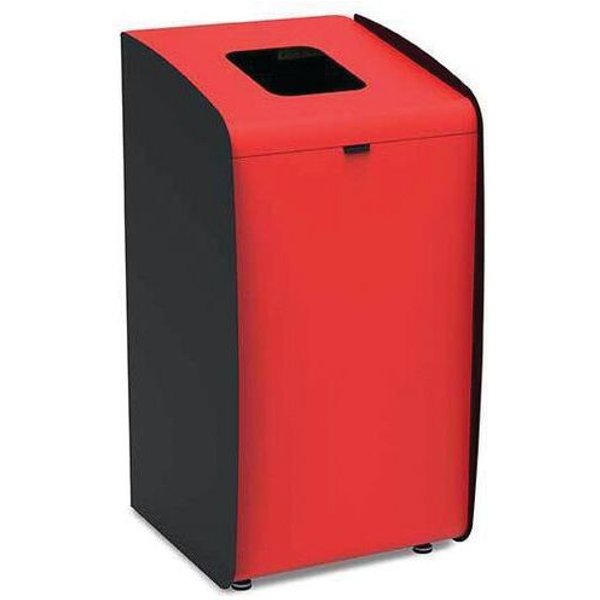 Medial - Gettacarte Per La Raccolta Differenziata Metallo Verniciato Nero-rosso 80 L-image