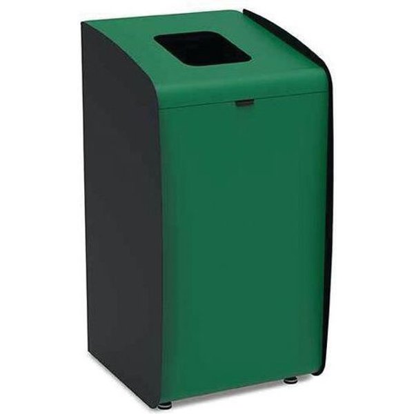 Medial - Gettacarte Per La Raccolta Differenziata Metallo Verniciato Verde-nero 80 L-image