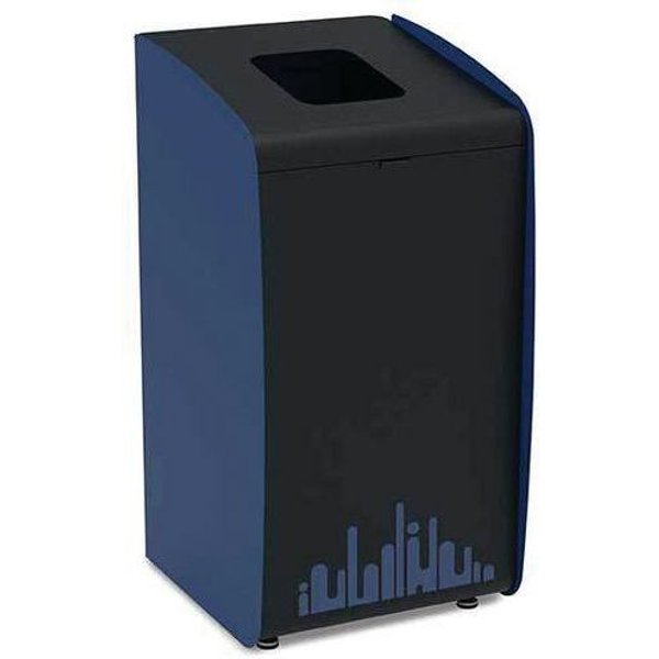 Medial - Gettacarte Per La Raccolta Differenziata Metallo Verniciato Nero-blu 80 L-image