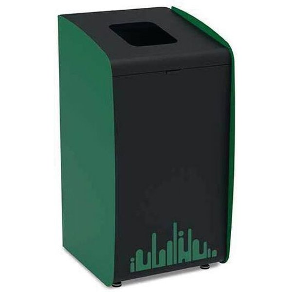 Medial - Gettacarte Per La Raccolta Differenziata Metallo Verniciato Nero-verde 80 L-image