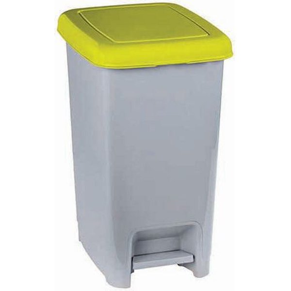 Medial - Pattumiera A Pedale Con Coperchio Colorato Grigio-giallo 60 Lt-image