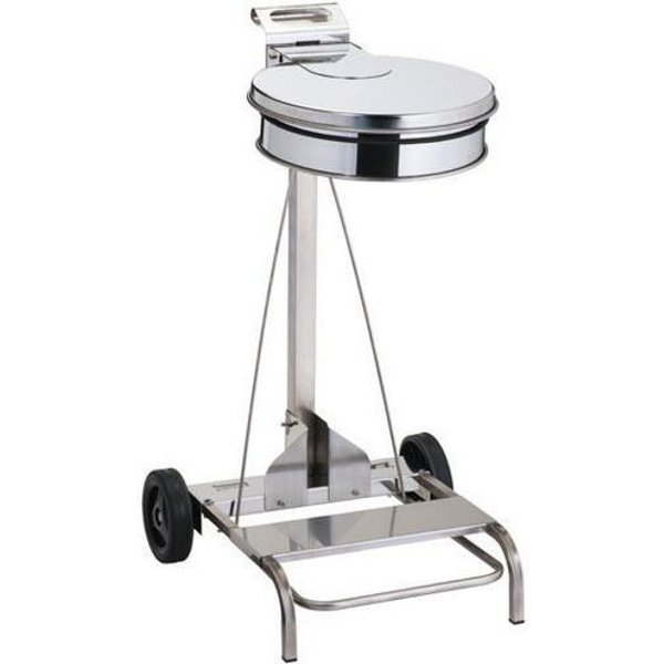 Medial - Portasacco Mobile Con Coperchio E Pedale Acciaio Inox Aisi 304 110 Lt-image