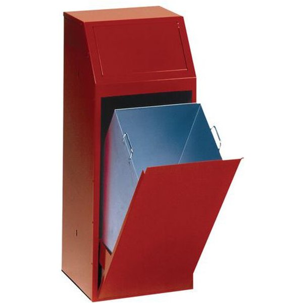 Var - Pattumiera Officina In Metallo 68 L Colore Rosso-image