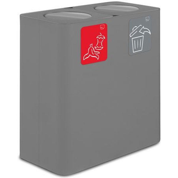 Pure Gettacarte Basculante 200 Lt 5 Pittogrammi Grigio - Manutan-image