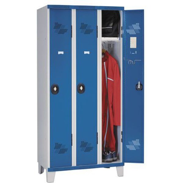 Armadietto Mono Su Piedi Ip 3 Col. L900X A1915Xp500 Lucchetto Grigio/Blu,-image