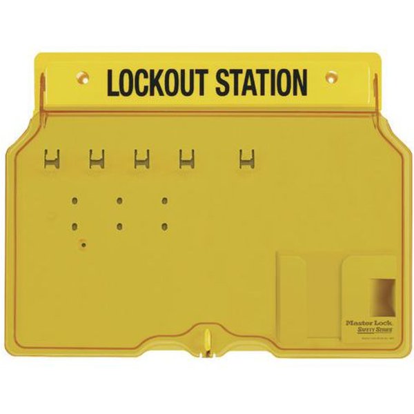 Master Lock - Postazione Isolamento Per 4 Lucchetti Con Coperchio (solo Conten) - Inglese-image