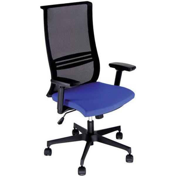 Sedia Wing Eco Blu Base Nera Bracc.opz. - Manutan-image
