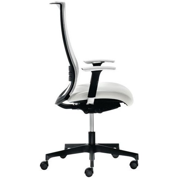 Sedia Wing Eco Leather Bianco 4 Blocchi Bracc.opz. - Manutan-image
