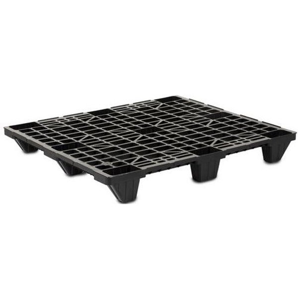 Pallet Nero Impilabile E Riciclato - 1000x1200x140mm - Manutan-image