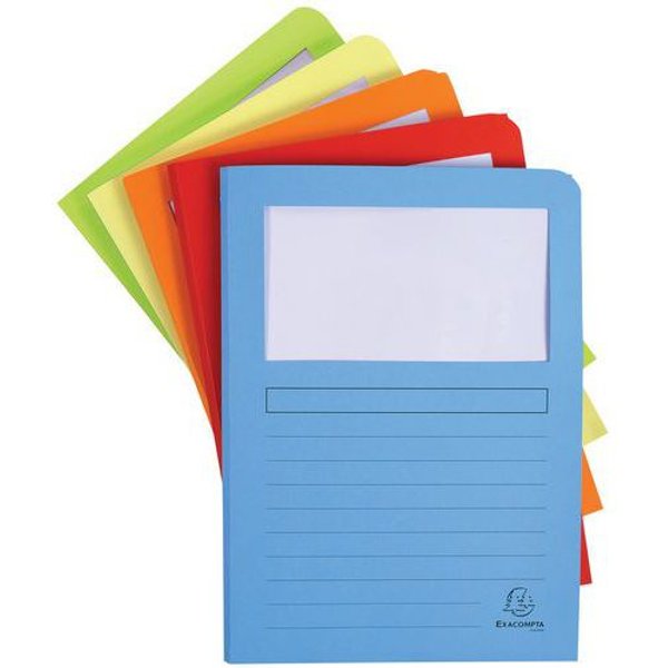 Confezione Da 50 Cartellette Con Finestrella Super 160 G/M² Col. Assort.,-image