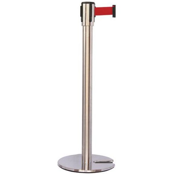 Paletto In Acciaio Inox Nastro Rosso 5M Base Impilab Cromato,-image