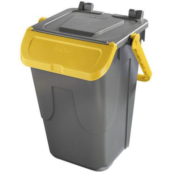 Pattumiera Riciclaggio In Plastica Gialla 35L-Mobil Plastic,-image
