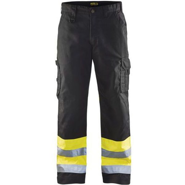 Blaklader - Pantaloni Fluorescenti Nero/giallo Ad Alta Visibilità 40-image