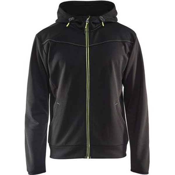 Blaklader - Felpa Con Zip E Cappuccio Nero/giallo Fosforescente Taglia L-image