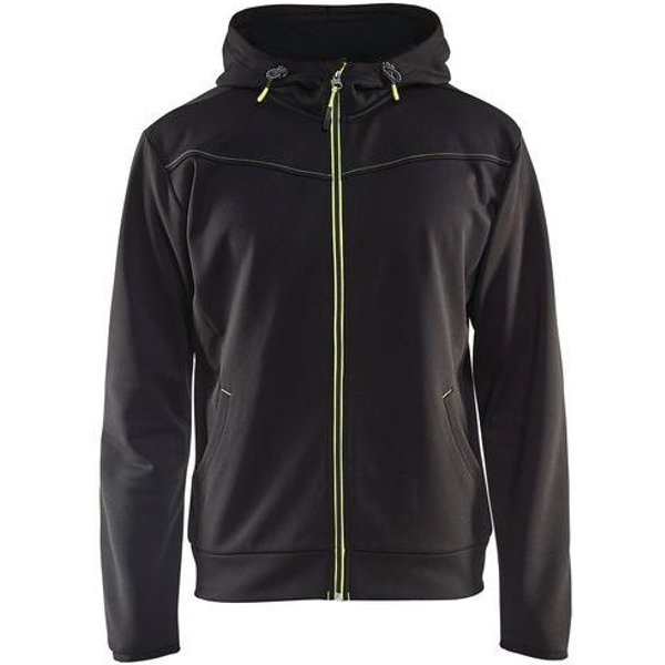Blaklader - Felpa Con Zip E Cappuccio Nero/giallo Fosforescente Taglia S-image