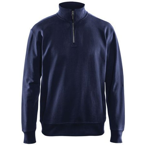 Felpa Con Colletto Con Zip Blu Marina Taglia Xl,-image