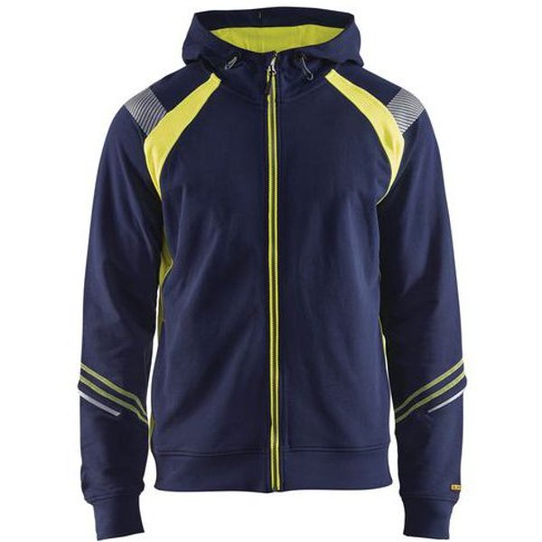 Felpa Con Cappuccio Blu/Giallo Fluorescente 4XL,-image