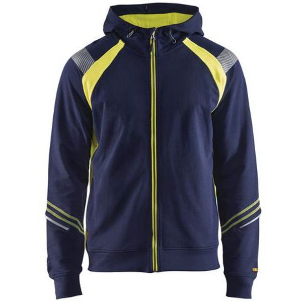 Felpa Con Cappuccio E Zip Giallo Fluorescente Xs,-image