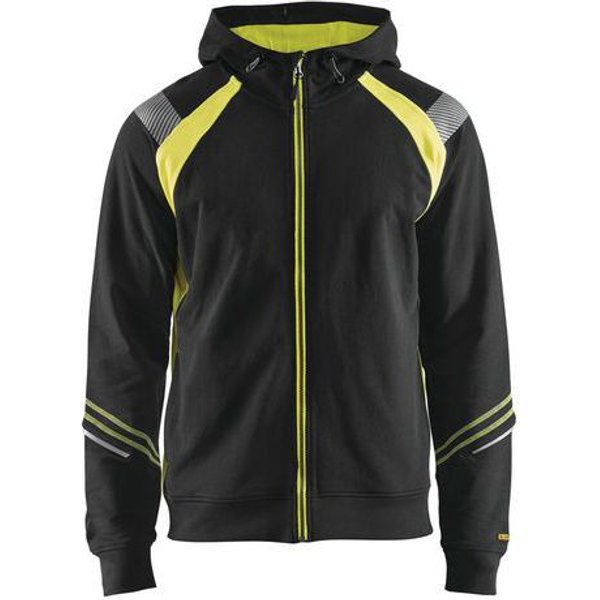 Felpa Con Cappuccio Nero/Giallo Fluorescente Xs,-image