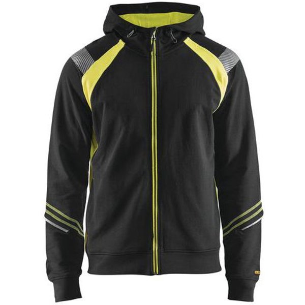 Felpa Con Cappuccio Nero/Giallo Fluorescente Xxxl,-image