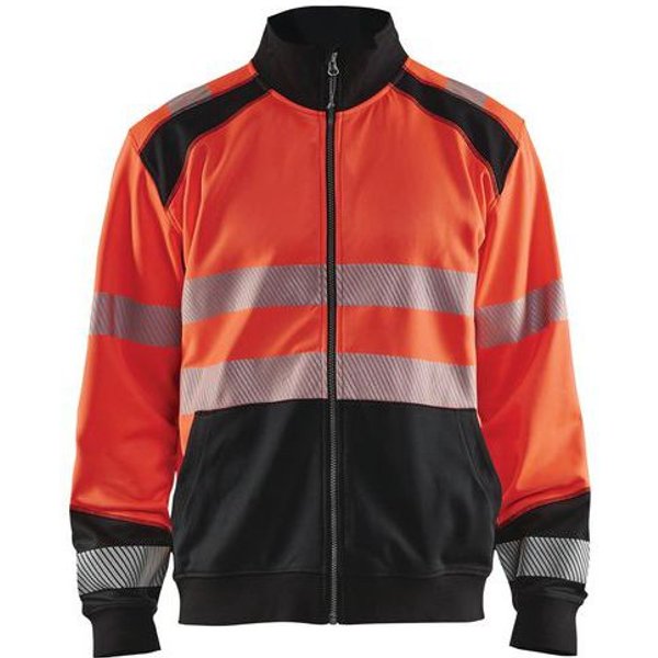 Blaklader - Felpa Con Zip Ad Alta Visibilità Rosso/nero Fluorescente M-image