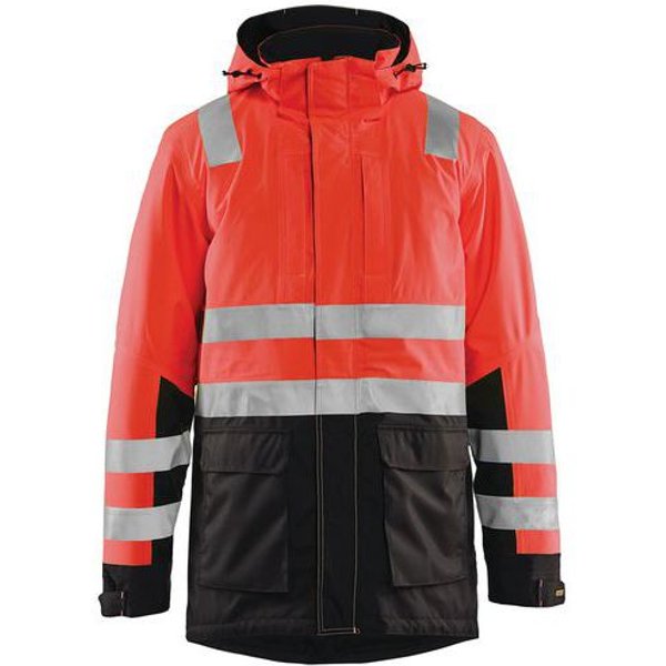 Blaklader - Parka Rosso/nero Fluorescente Ad Alta Visibilità S-image