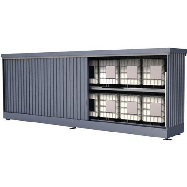 Modul Container Zincato Porte Scorrevoli Per 16 Cisternette - Manutan-image
